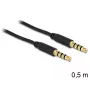 Kabel audio DeLOCK 3,5 mm – 3,5 mm 0,5 m czarny