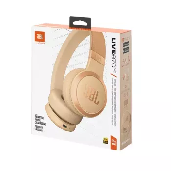 JBL Live 670NC Zestaw słuchawkowy Bezprzewodowy Head-band Rozmowy/Muzyka Bluetooth Piaskowy