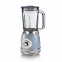 Ariete 583, Blender Vintage z 1,5-litrowym szklanym dzbanem, 4 ostrzami ze stali nierdzewnej, 4 prędkościami + funkcja pulsacyjna, 1000 W, niebieski
