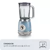 Ariete 583, Blender Vintage z 1,5-litrowym szklanym dzbanem, 4 ostrzami ze stali nierdzewnej, 4 prędkościami + funkcja pulsacyjna, 1000 W, niebieski