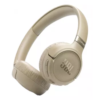 Zestaw słuchawkowy JBL Tune 680NC, przewodowy i bezprzewodowy (Bluetooth, USB-C), nauszny, pałąk nagłowny, beżowy, 20–20000 Hz, 161 g