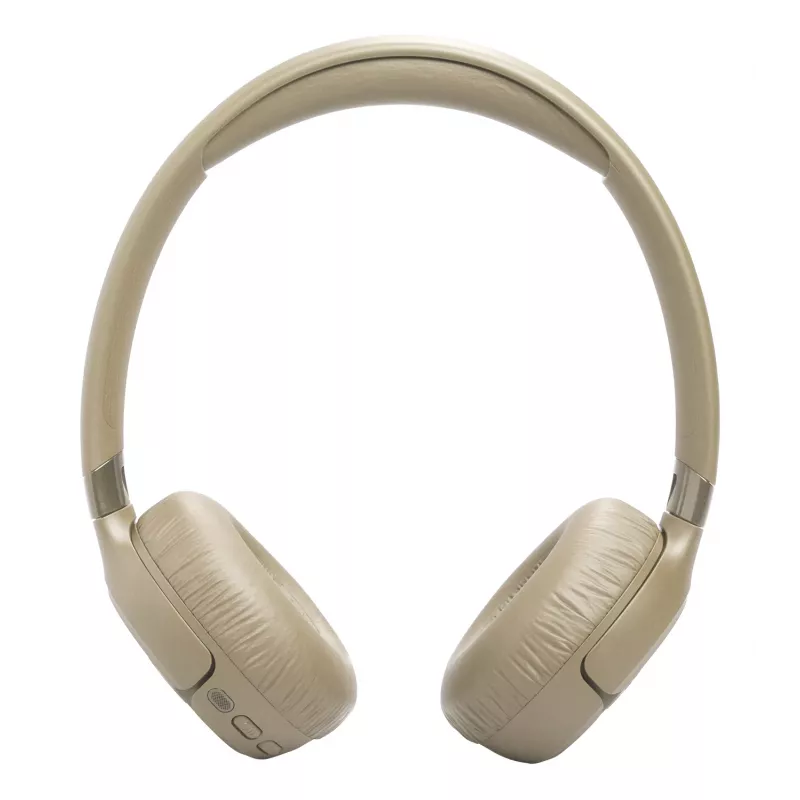 Zestaw słuchawkowy JBL Tune 680NC, przewodowy i bezprzewodowy (Bluetooth, USB-C), nauszny, pałąk nagłowny, beżowy, 20–20000 Hz, 161 g
