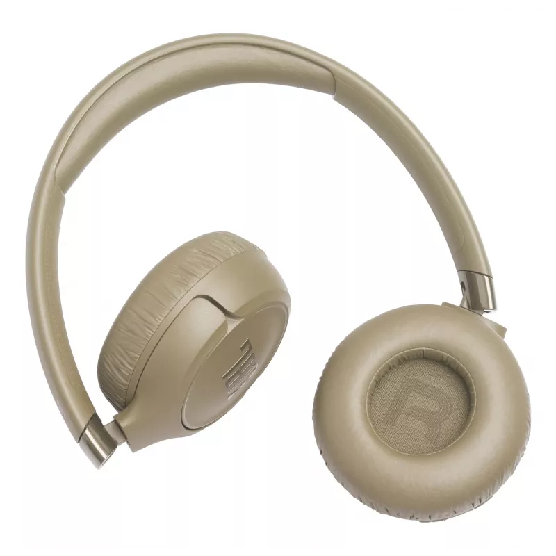 Zestaw słuchawkowy JBL Tune 680NC, przewodowy i bezprzewodowy (Bluetooth, USB-C), nauszny, pałąk nagłowny, beżowy, 20–20000 Hz, 161 g