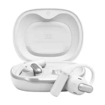Zestaw słuchawkowy JBL Sense Pro TWS z zaczepem na ucho, do połączeń i muzyki, 20–40000 Hz, podstawka ładująca USB-C, biały