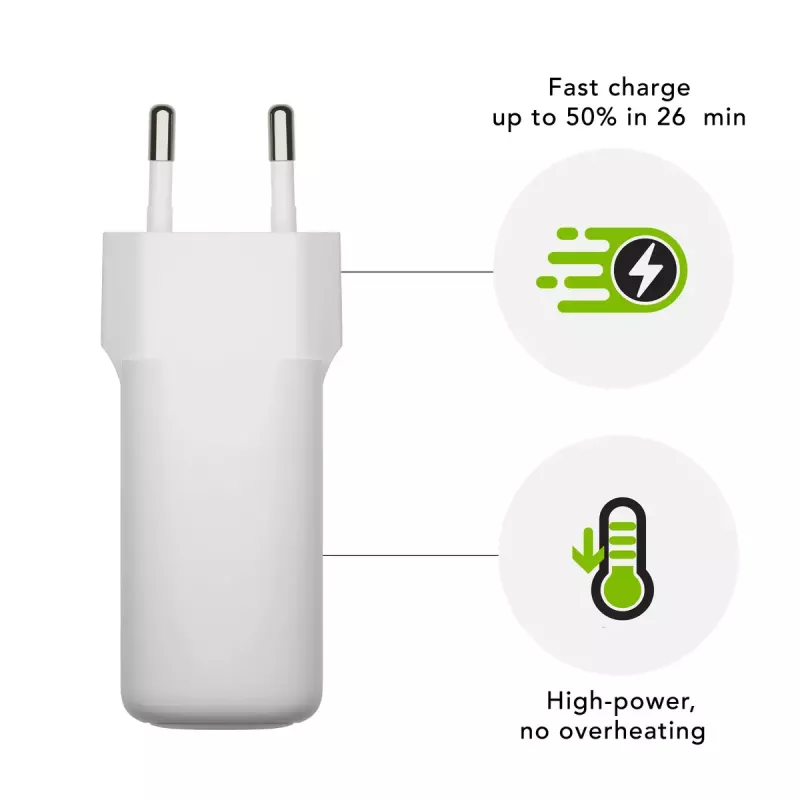 Ładowarka sieciowa USB-C 45 W d bramante re-charge Pro — Wewnętrzna, 110–240 V, biała