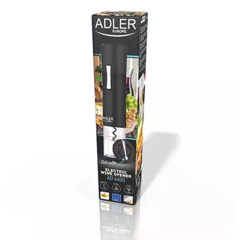 Otwieracz do butelek Adler AD 4490 czarny srebrny przezroczysty