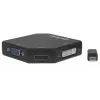 Manhattan Mini DisplayPort 1.2 do HDMI, DVI i VGA adapter kablowy (3-w-1), 25 cm, czarny, męski do żeńskiego, pasywny, HDMI 4K@30Hz, VGA i DVI 1080p@60Hz, odpowiednik MDP2VGDVHD, kompatybilny z DVI-D, trzyletnia gwarancja, blister