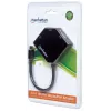 Manhattan Mini DisplayPort 1.2 do HDMI, DVI i VGA adapter kablowy (3-w-1), 25 cm, czarny, męski do żeńskiego, pasywny, HDMI 4K@30Hz, VGA i DVI 1080p@60Hz, odpowiednik MDP2VGDVHD, kompatybilny z DVI-D, trzyletnia gwarancja, blister