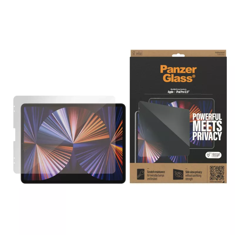 Szkło ochronne PanzerGlass do Apple iPad Pro 12.9 cala (2018/2020/2021/2022) Privacy, szkło hartowane + PET, 32,8 cm