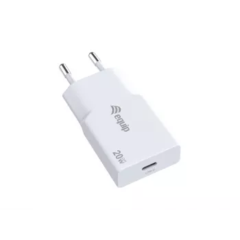 Ładowarka ścienna EQUIP 1-Port 20W GaN USB-C PD — wejście 100–240V, wyjście maks. 12V, biała