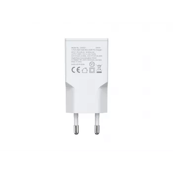 Ładowarka ścienna EQUIP 1-Port 20W GaN USB-C PD — wejście 100–240V, wyjście maks. 12V, biała
