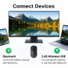 EQUIP Symetryczna mysz bezprzewodowa 6-przyciskowa Dual Mode, optyczna 1600 DPI, RF + Bluetooth, czarna