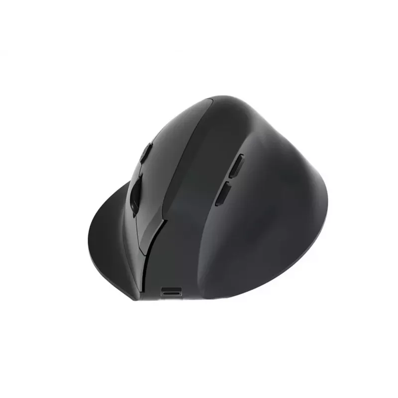 EQUIP ergonomiczna pionowa mysz bezprzewodowa praworęczna 1600 DPI, RF Wireless + Bluetooth, ładowalna, 6 przycisków, czarna