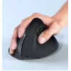 EQUIP ergonomiczna pionowa mysz bezprzewodowa praworęczna 1600 DPI, RF Wireless + Bluetooth, ładowalna, 6 przycisków, czarna