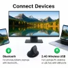 EQUIP ergonomiczna pionowa mysz bezprzewodowa praworęczna 1600 DPI, RF Wireless + Bluetooth, ładowalna, 6 przycisków, czarna