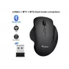 EQUIP 6-przyciskowa dwutrybowa bezprzewodowa mysz ładowalna — praworęczna, optyczna 1600 DPI, RF Wireless + Bluetooth, czarna