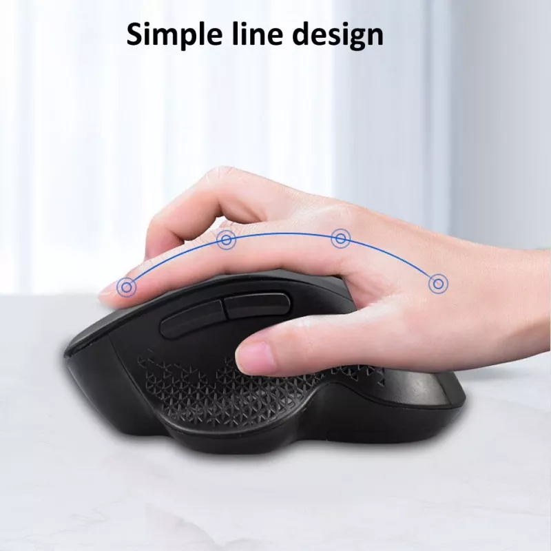 EQUIP 6-przyciskowa dwutrybowa bezprzewodowa mysz ładowalna — praworęczna, optyczna 1600 DPI, RF Wireless + Bluetooth, czarna