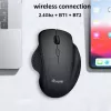 EQUIP 6-przyciskowa dwutrybowa bezprzewodowa mysz ładowalna — praworęczna, optyczna 1600 DPI, RF Wireless + Bluetooth, czarna