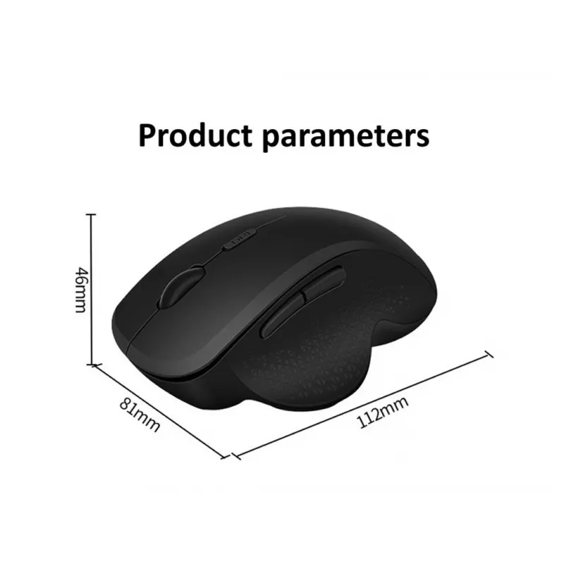 EQUIP 6-przyciskowa dwutrybowa bezprzewodowa mysz ładowalna — praworęczna, optyczna 1600 DPI, RF Wireless + Bluetooth, czarna