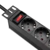 Listwa zasilająca QOLTEC 54603 — montowana w szafie rack 1U, wejście 16A, 4× gniazda SCHUKO