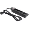 Listwa zasilająca QOLTEC 54603 — montowana w szafie rack 1U, wejście 16A, 4× gniazda SCHUKO