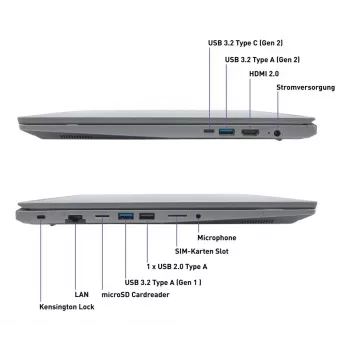 TERRA MOBILE 1717R Intel® Core™ i5 i5-1334U Laptop 43,9 cm (17,3 cala) Full HD 16 GB DDR4-SDRAM 1 TB SSD Wi-Fi 6 (802.11ax) Windows 11 Home niemiecki szary