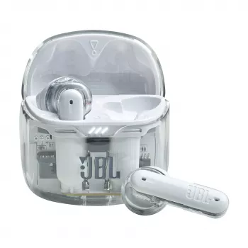 JBL Tune Flex Ghost Edition Zestaw słuchawkowy True Wireless Stereo (TWS) Douszny Połączenia/Muzyka Bluetooth Przezroczysty, Biały