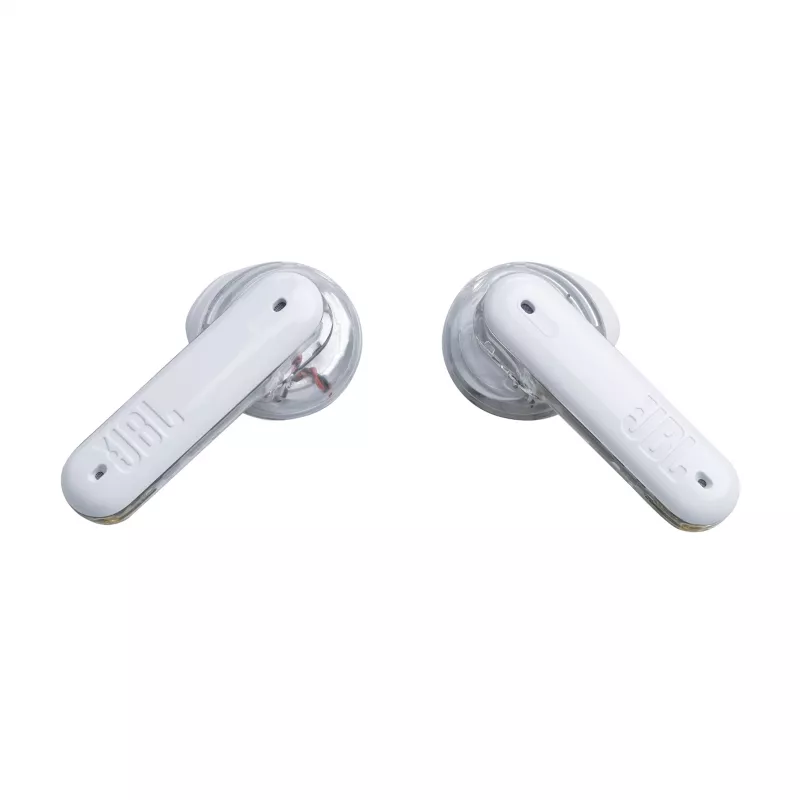 JBL Tune Flex Ghost Edition Zestaw słuchawkowy True Wireless Stereo (TWS) Douszny Połączenia/Muzyka Bluetooth Przezroczysty, Biały