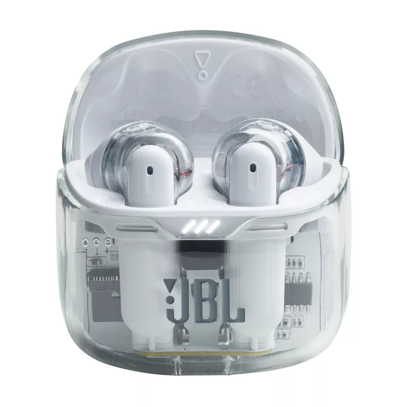 JBL Tune Flex Ghost Edition Zestaw słuchawkowy True Wireless Stereo (TWS) Douszny Połączenia/Muzyka Bluetooth Przezroczysty, Biały