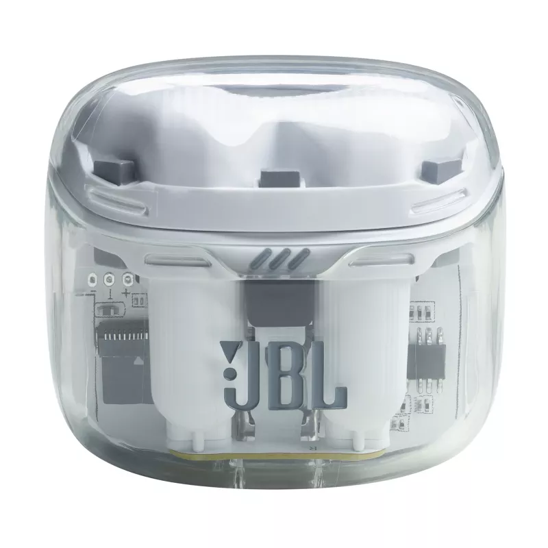 JBL Tune Flex Ghost Edition Zestaw słuchawkowy True Wireless Stereo (TWS) Douszny Połączenia/Muzyka Bluetooth Przezroczysty, Biały