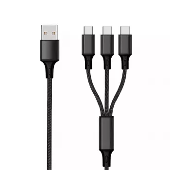 Kabel USB 2GO 797156 1,5 m USB B 3 x USB C czarny