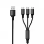 Kabel USB 2GO 797156 1,5 m USB B 3 x USB C czarny