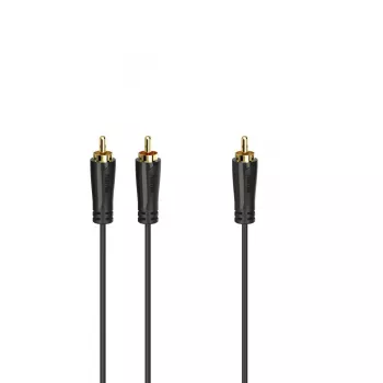 Kabel audio Hama 00205097 5 m RCA 2 x RCA męski pozłacany czarny