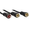 Kabel audio Hama 00205097 5 m RCA 2 x RCA męski pozłacany czarny