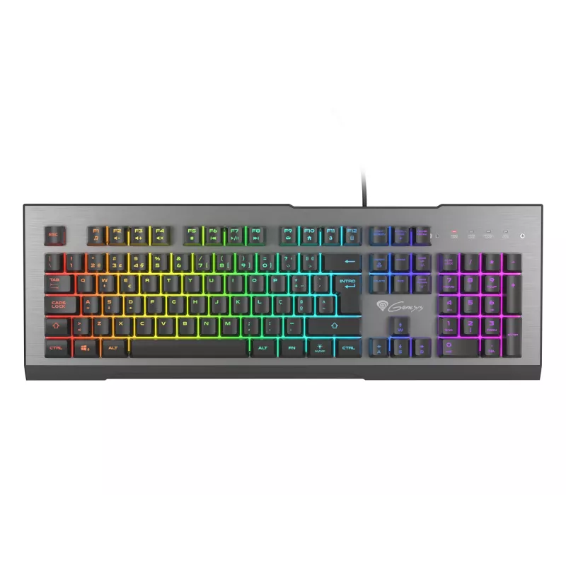 Klawiatura gamingowa GENESIS Rhod 500 RGB USB QWERTY portugalski czarna, srebrna