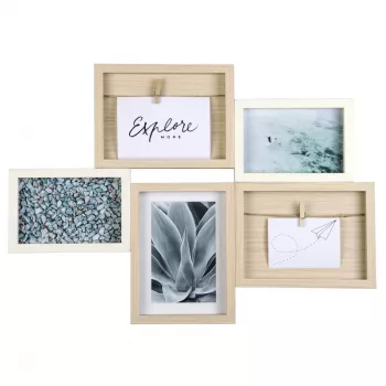 Multi picture frame Hama Kalmar Oak biały MDF