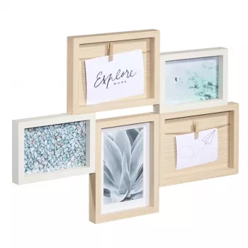 Multi picture frame Hama Kalmar Oak biały MDF