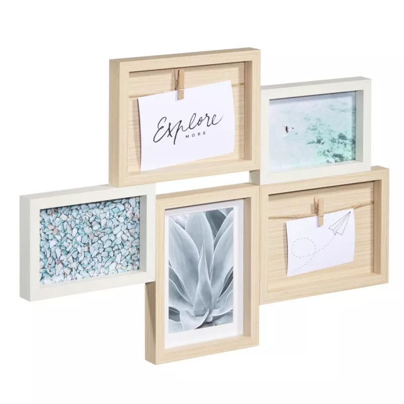 Multi picture frame Hama Kalmar Oak biały MDF