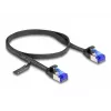 Kabel sieciowy DeLOCK RJ45 płaski kabel krosowy wtyk do wtyku kat.6A 0,5 m czarny