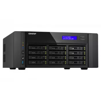 NAS Tower QNAP TS-h1290FX — EPYC 7302P 3.0 GHz, 128 GB DDR4, 12-zatokowy, QuTS hero, Czarny