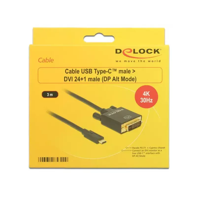Adapter USB-C na DVI DeLOCK 3m 85322