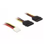 Kabel DeLOCK 0.3m Floppy 4p/2x SATA 15p