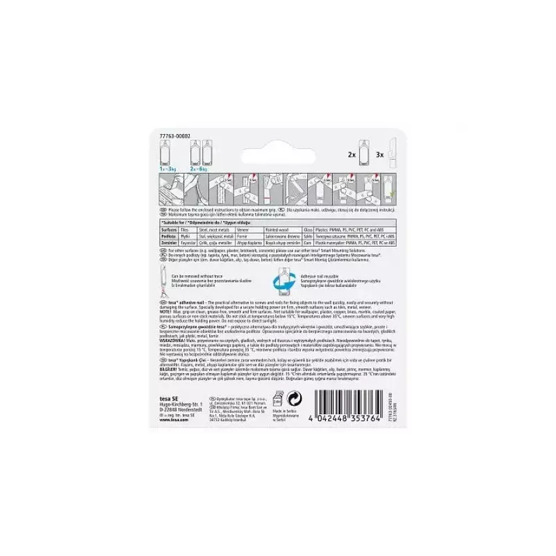 Universal hook TESA 77763 Indoor biały 2 szt.