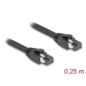 DeLOCK Kabel sieciowy RJ45 Kat.8.1 S/FTP 25 cm 40 Gb/s Czarny