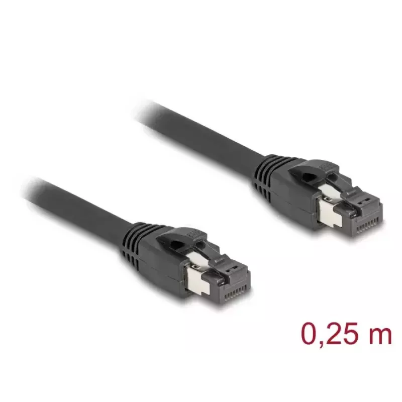 DeLOCK Kabel sieciowy RJ45 Kat.8.1 S/FTP 25 cm 40 Gb/s Czarny