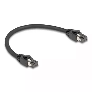 DeLOCK Kabel sieciowy RJ45 Kat.8.1 S/FTP 25 cm 40 Gb/s Czarny