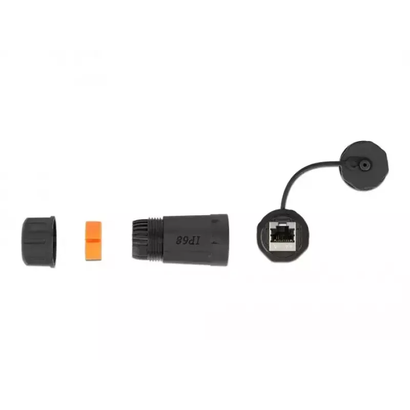 Złącze przewodowe RJ-45/RJ-45 DeLOCK 86700 czarno-pomarańczowe