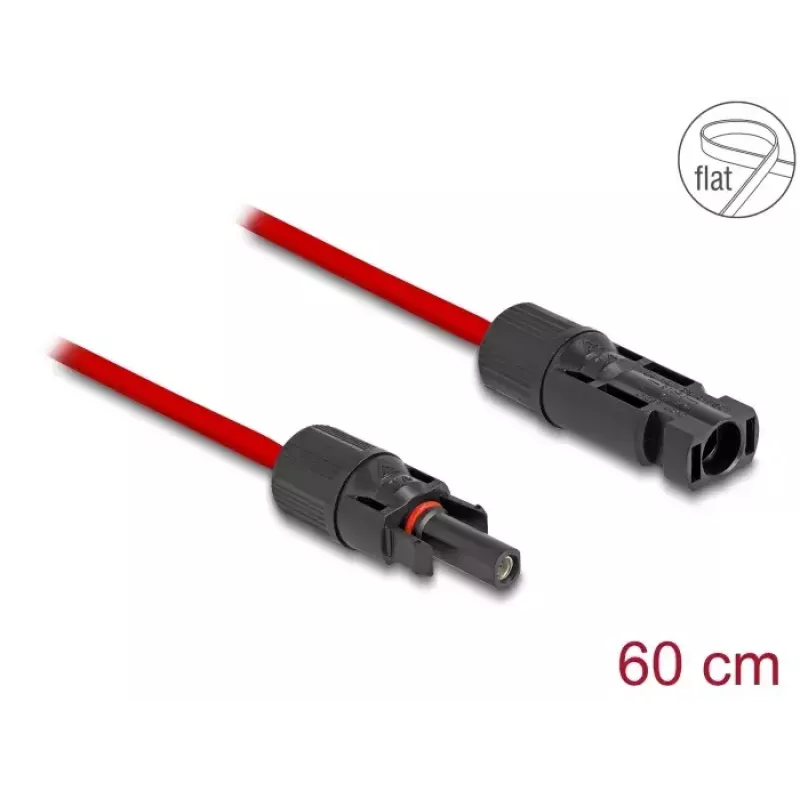 Kabel DeLOCK DL4 Solar płaski kabel męski na żeński 60 cm czerwony 3,3 mm²