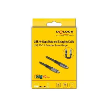 DeLOCK USB 40 Gb/s Dane i szybkie ładowanie kabel koncentryczny 1 m USB PD 3.1 240 W