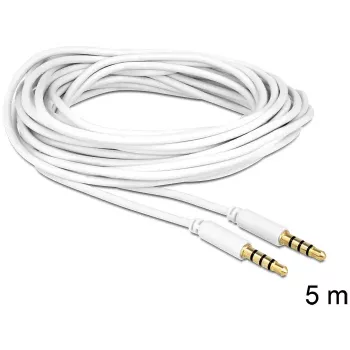 Kabel audio 3,5 mm męski na męski DeLOCK 83443 5 m biały